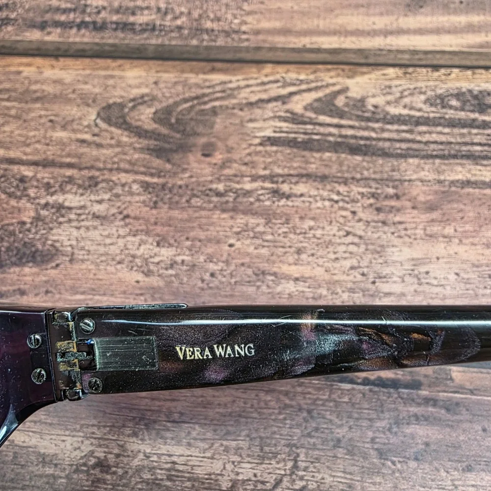 Vera Wang V042 Purple Marble Rectangle Eyeglasses 51-17-135 AY